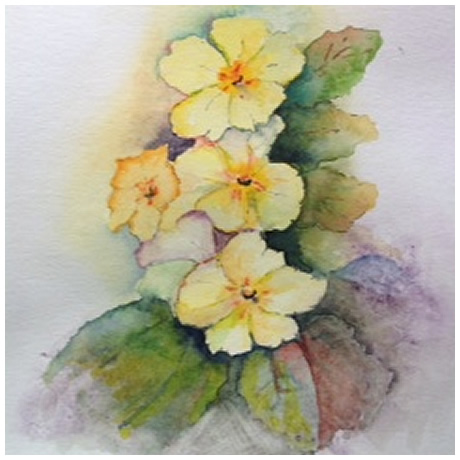 'Primroses' watercolour