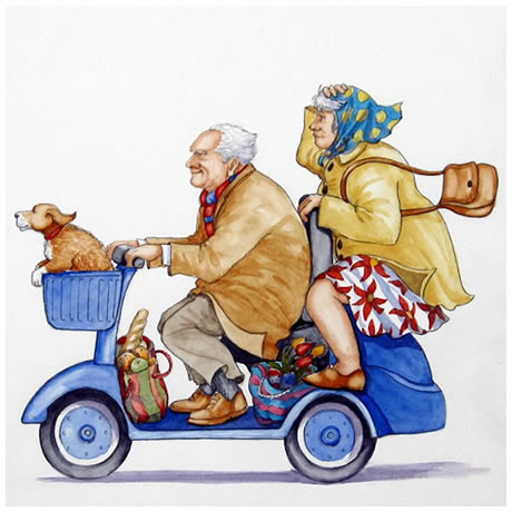 A Lift Home - Watercolour